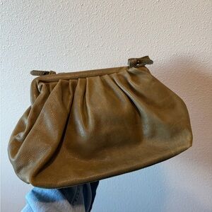 Free people green Leather clasp Clutch